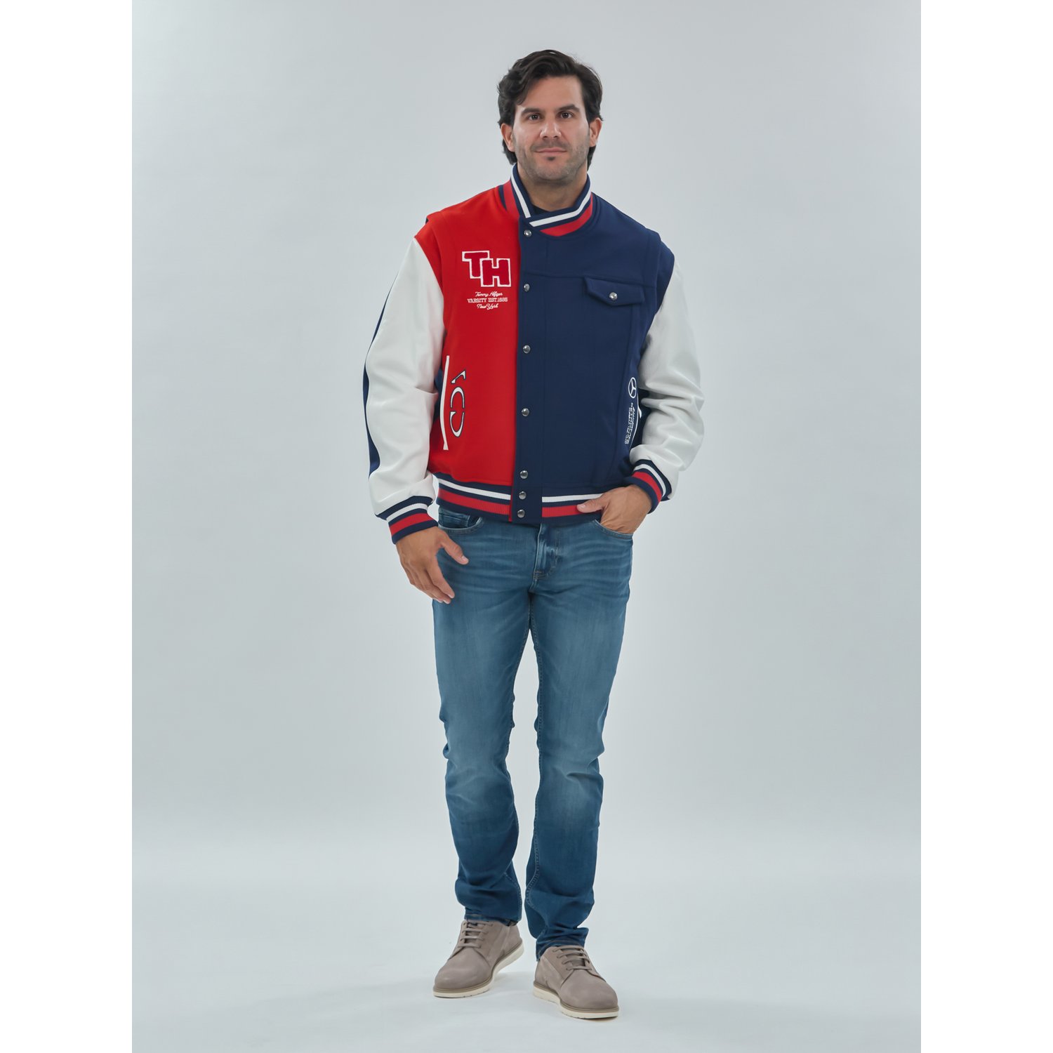 Chaqueta azul rompe viento universitaria Tommy x Mercedes F1 x CR Tommy Hilfiger TOMMY HILFIGER falabella