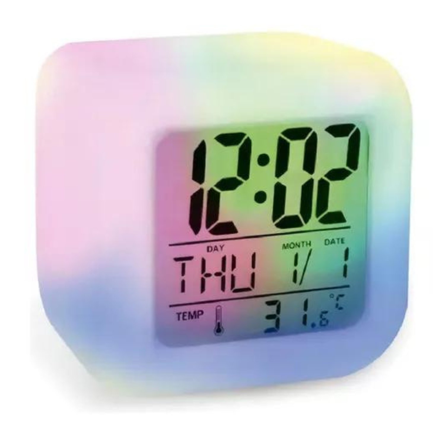 Reloj Despertador Multicolor Pantalla Digital y Medidor de Temperatura GEEMARC falabella