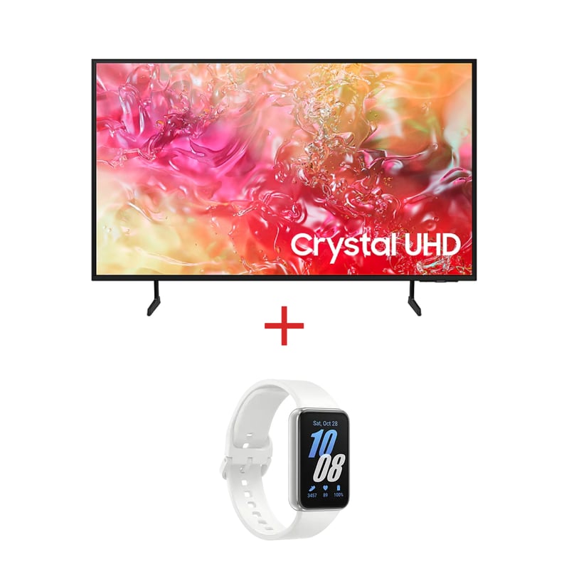 SAMSUNG - Combo Samsung Televisor 65 Crystal 4k UHD Negro + Reloj Galaxy Fit3 Silver