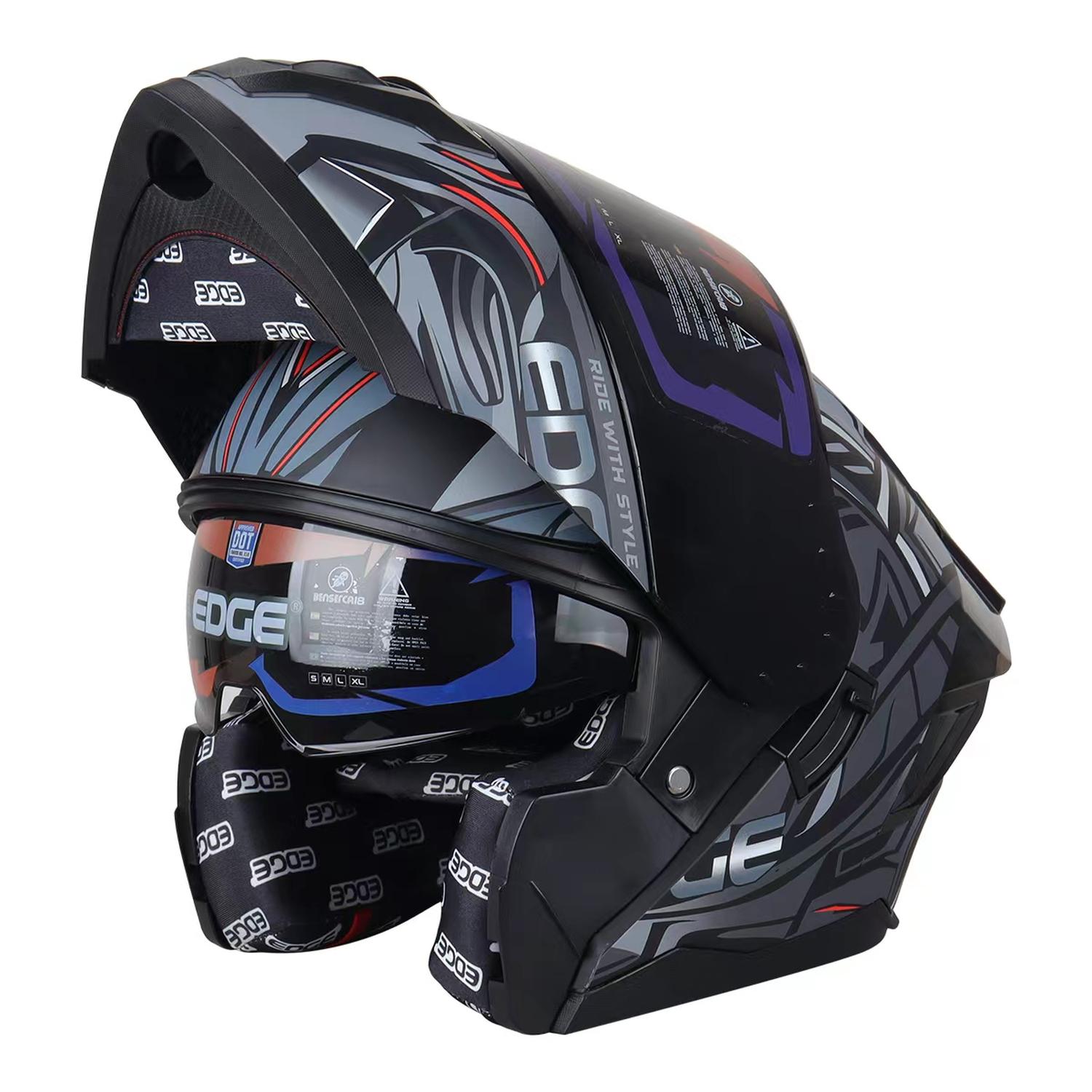 Casco Edge Abatible Steelix Gris Certificado DOT ECE XL EDGE HELMETS falabella