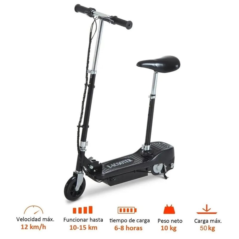 Scooter Eléctrica Monopatín Teksilver Silla Niños 21 ST