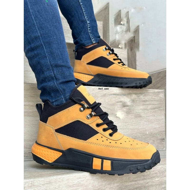 Tenis De Hombre Color Mostaza Bello Calzado Moda Casual