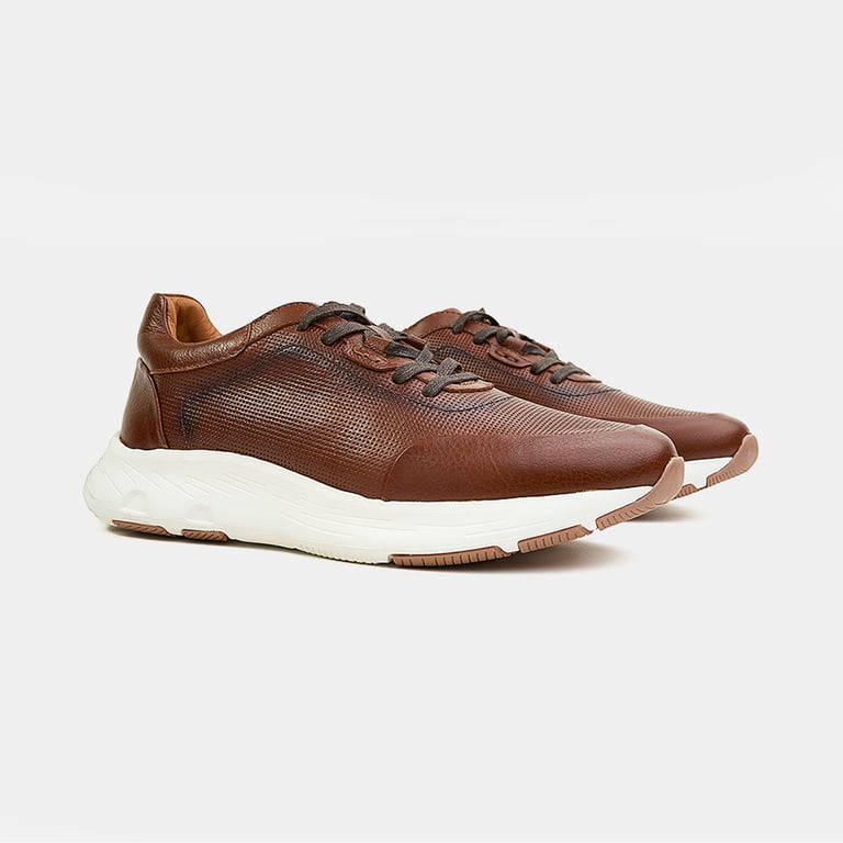 Tenis Casual Miel en cuero para hombre CRYDS LEATHER CRYDS INNOVATION ...