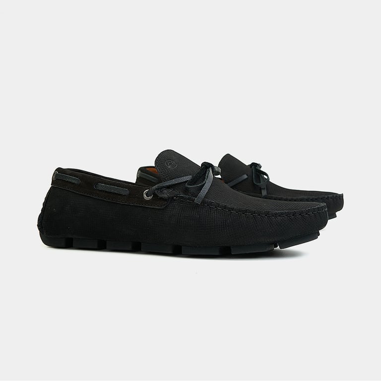 Mocasines Negro en cuero Nobuck parar hombre CRYDS LEATHER CRYDS ...
