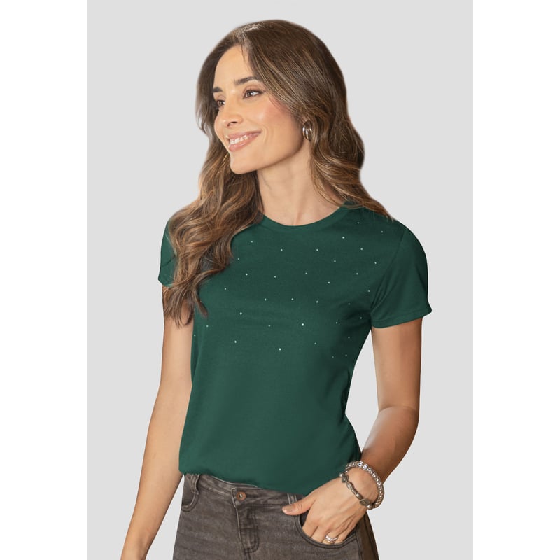 Camiseta verde botella mujer on sale