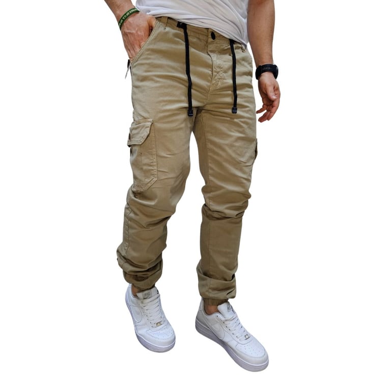 PANTALON CARGO KAKY HOMBRE EN DRIL RESORTE EN BOTA RAMBED | falabella.com