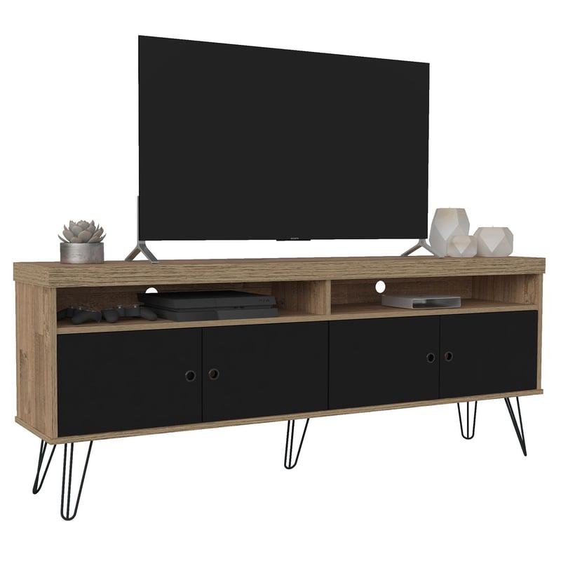 BERTOLINI - Mueble de Televisión Moderno de 160 x 63 x 33 cm  para Televisores de Hasta 60 Pulgadas, Negro Bertolini