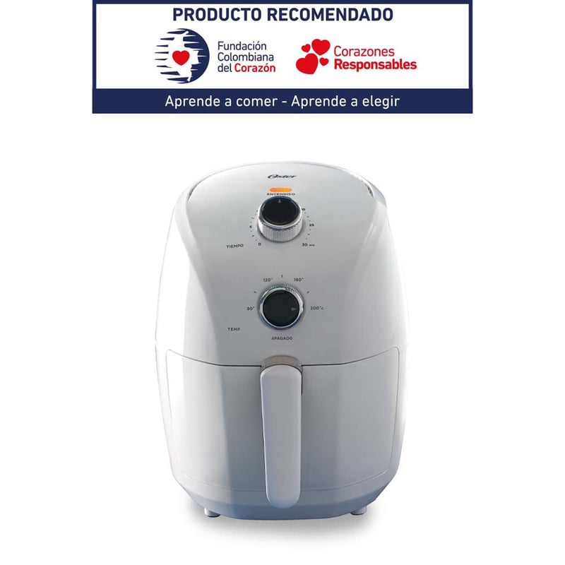 OSTER - Freidora de aire Sin Aceite Oster 2104033 1.5 Litro Blanco Air Fryer