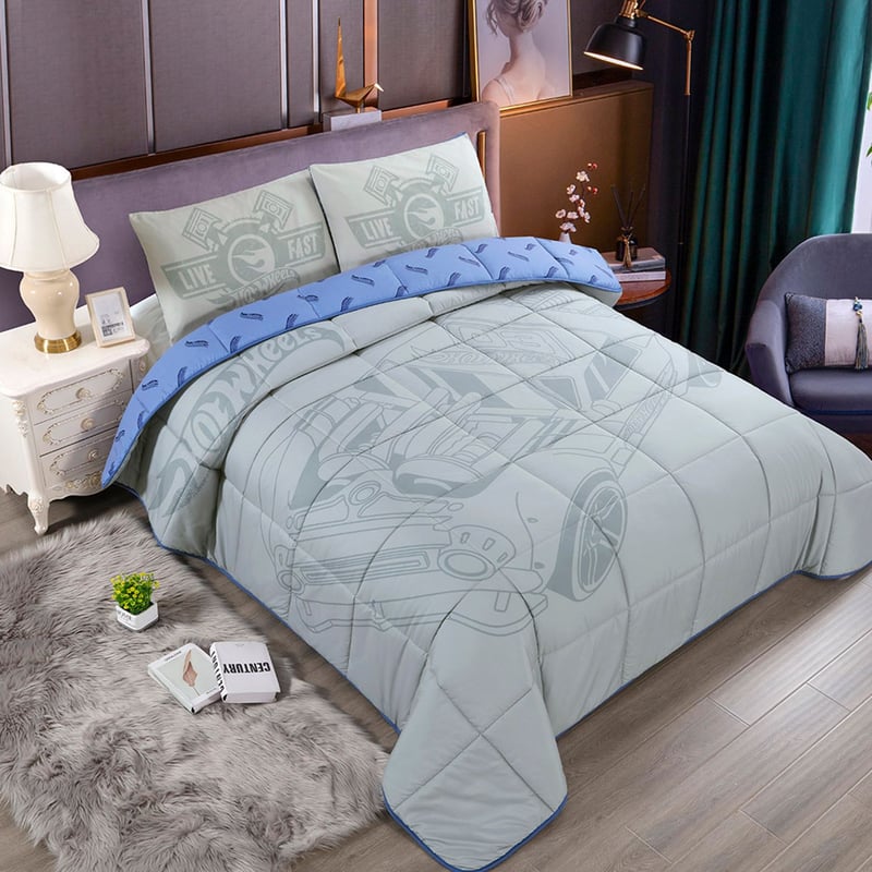 Franco Hot Wheels Bettwäsche - Wendbare Decke 183x218cm 1176219