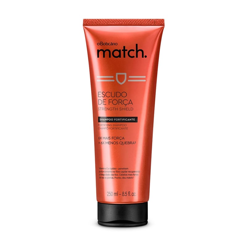 MATCH - Shampoo O Boticario Match Escudo de fuerza Fortalece de raíz a puntas 250 ml