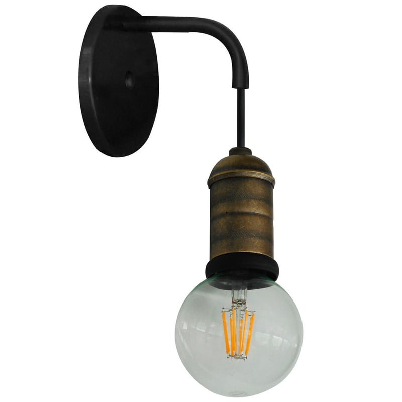 ILUMECO - Lámpara de Pared Ilumeco Decorativa Kocus Sencilla Negra 20 x 16 cm
