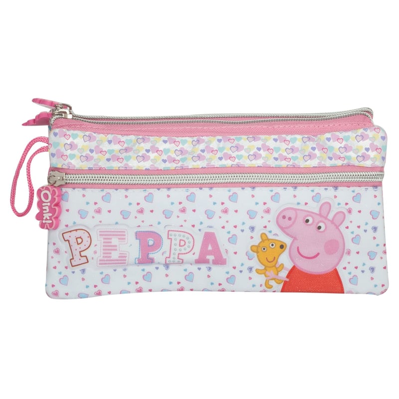 Peppa Pig - Cartuchera triple peppa hearts