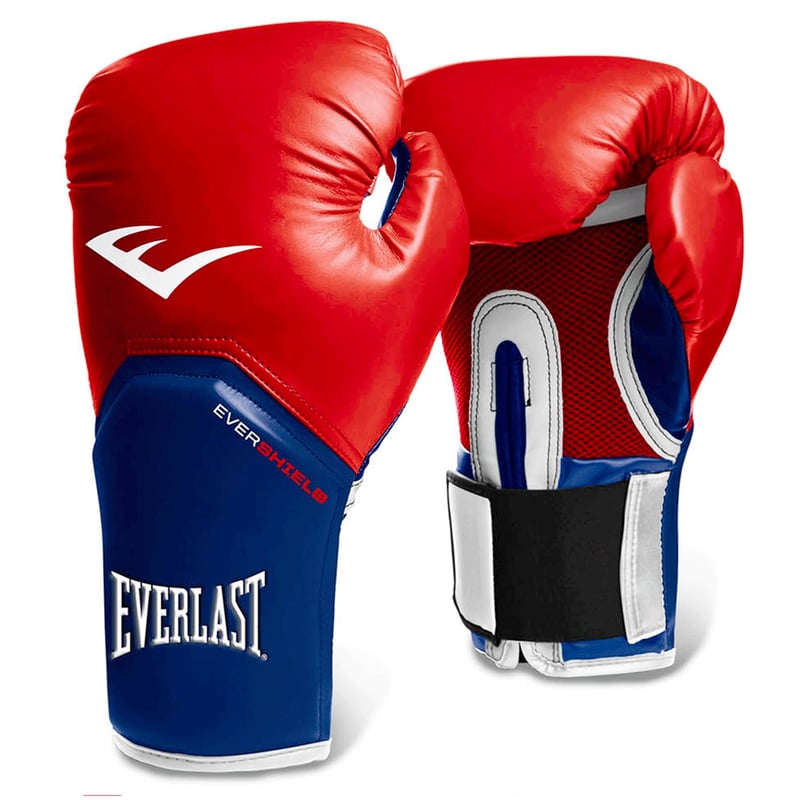 EVERLAST - Guantes de boxeo pro styles color rojo con azul de 