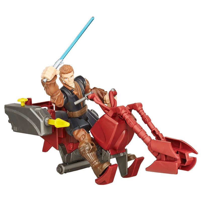 Star Wars - Figura Hero Masher Anakin Skywalker con Deslizador Jedi