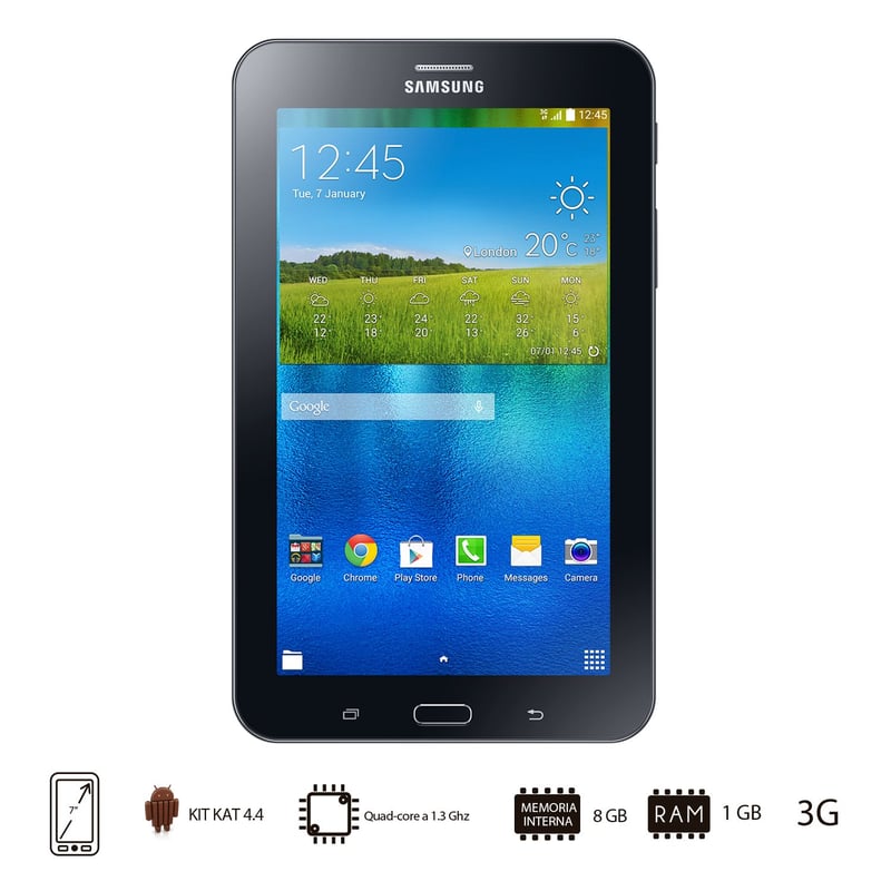 Samsung - Galaxy Tab E 7 pulgadas 8GB 3G Negro