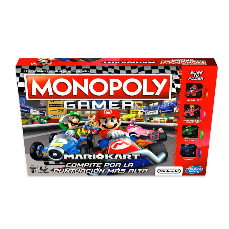 MONOPOLY - Juego De Mesa Monopoly Gamer Mariokart, para 2 a 4 jugadores. (A partir de 8 años)