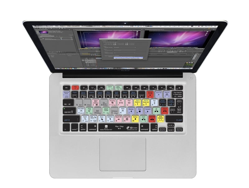 KB Covers - Protector de Teclado para Macbook Pro/Air 13", 14" y 15"-Atajos Adobe Premiere