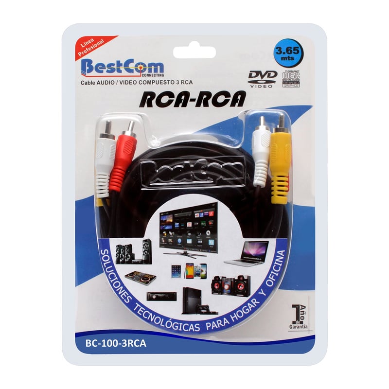 BESTCOM - Cable de Audio VID 3 RCA-3 RCA