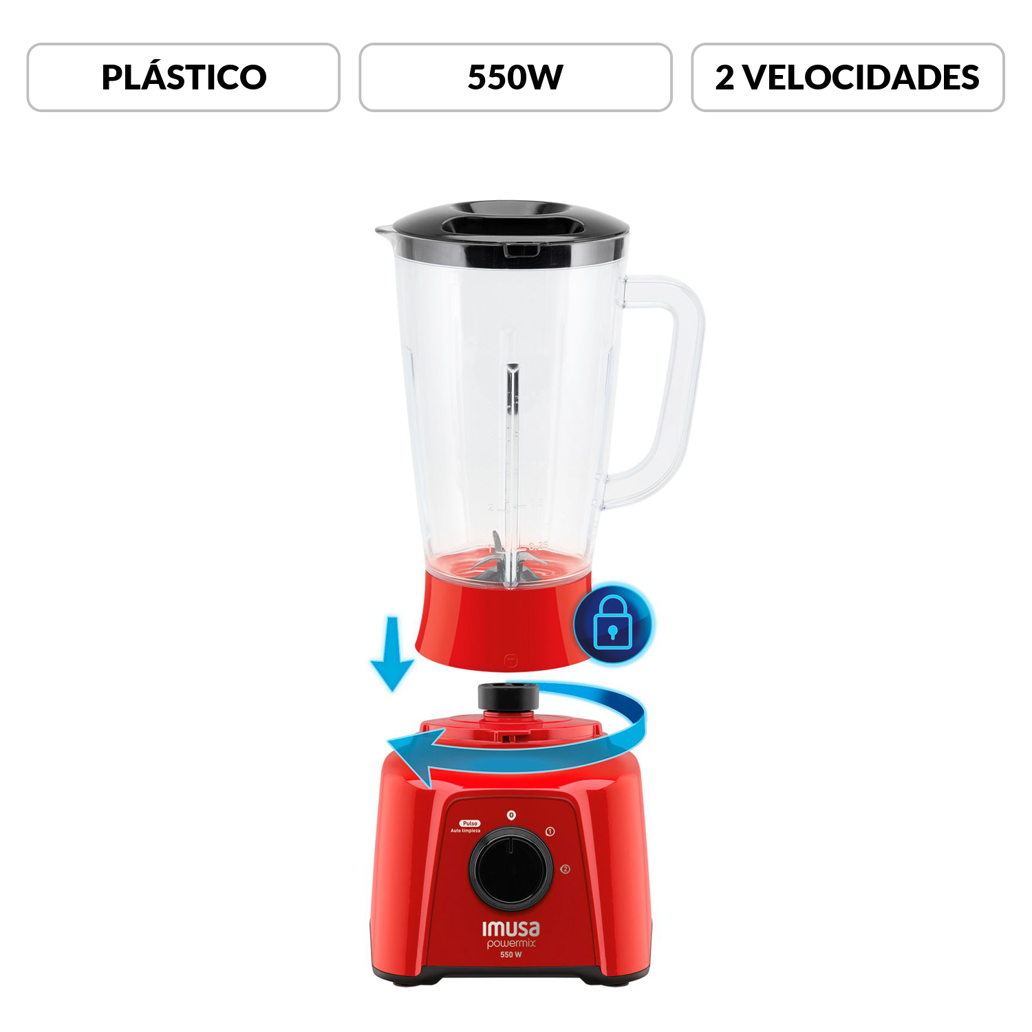 Licuadora Imusa Powermix 550w 2 Velocidades IMUSA falabella