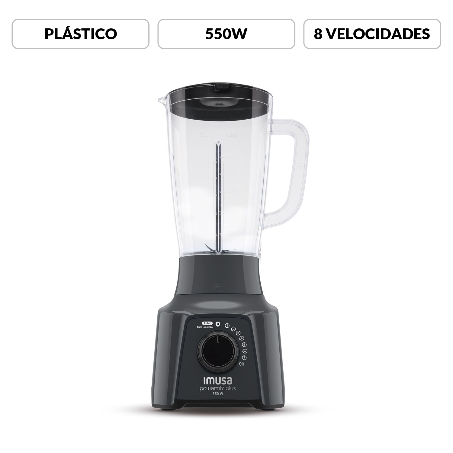 Licuadora Imusa Powermix 550w 8 Velocidades