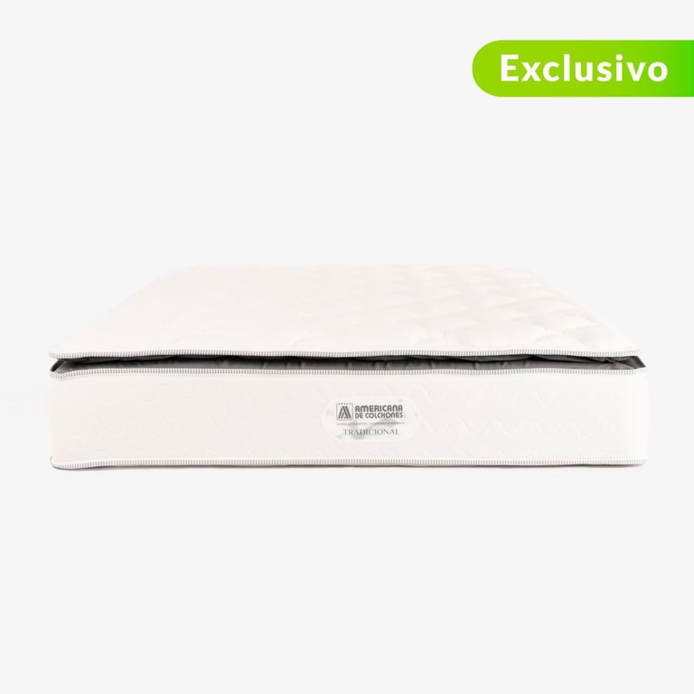 Colchón Doble Firmeza Media Ortopédico Resortado con Pillow A Cinco 140 x 190 cm + 2 Almohadas Americana de Colchones
