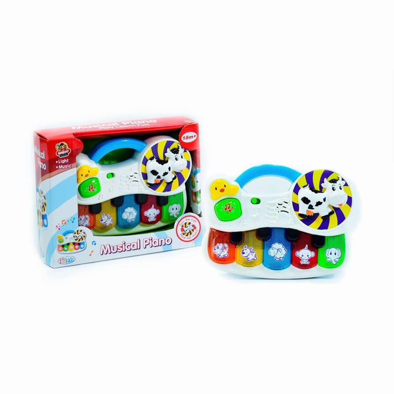 Monkey Brands - Pianito Infantil- Diseño Animalitos Luces Y Sonido