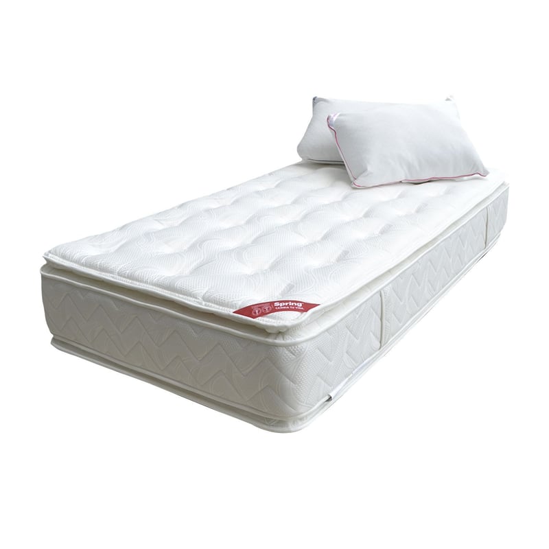 COLCHONES SPRING - Colchón Semidoble Firme Ortopédico con Doble Pillow Resortado Supreme 120 x 190 cm + Almohada Colchones Spring