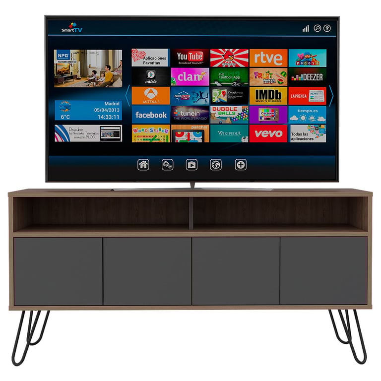 Mueble de Televisión Moderno de 123.5 x 60.5 x 38.5 cm  para Televisores de Hasta 50 Pulgadas, RTA Muebles