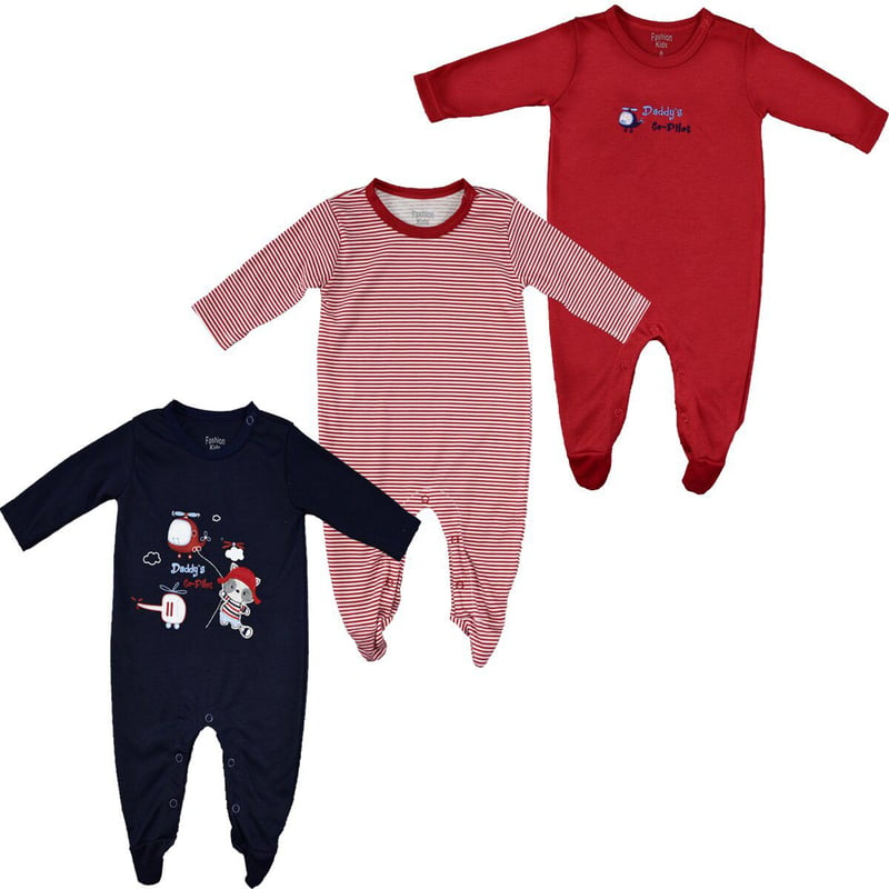 MUNDO BEBE - Pijama Enteriza para Bebé X 3 Unidades