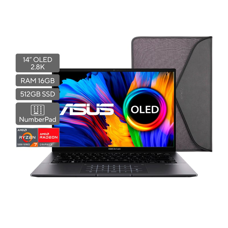 ASUS - Portátil Asus Zenbook 14 OLED UM3402YA 14 pulgadas AMD RYZEN R7 16GB 512GB