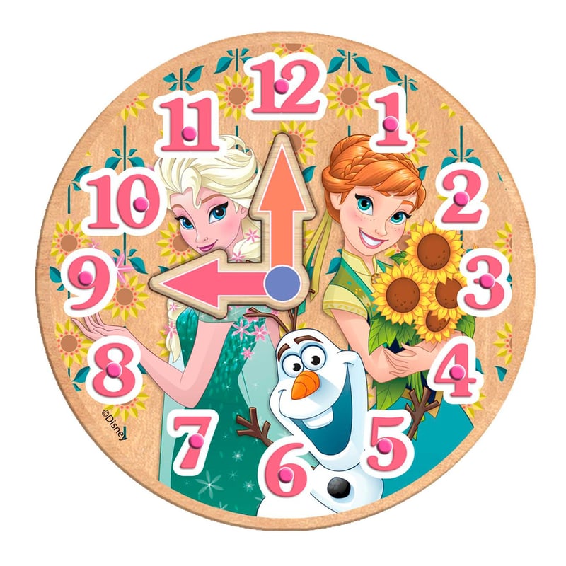 DISNEY - Juego de Mesa Frozen Educativo Reloj 20 x 20 cm