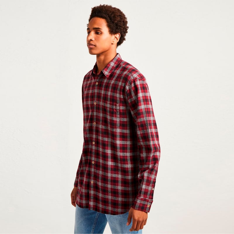 FRENCH CONNECTION - Camisa Subtle Dobby Roja
