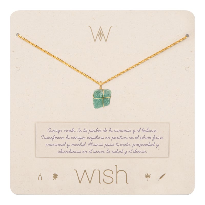 WISH - Collar Wish Oro Cuarzo verde