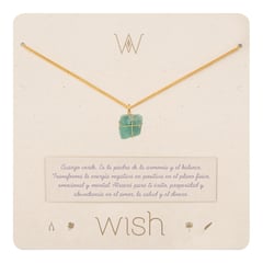 WISH - Collar Wish Oro Cuarzo verde