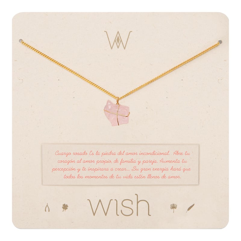 WISH - Collar Wish Oro Cuarzo rosado
