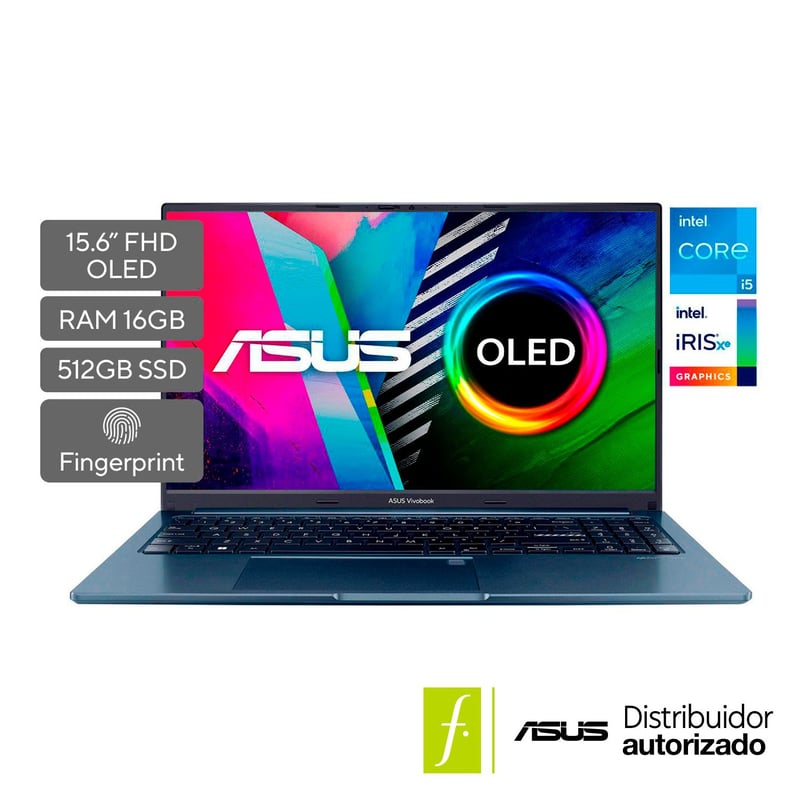 ASUS - Portátil Asus Vivobook 15X OLED | Intel Core i5 Serie H | 16GB RAM | 512GB SSD Almacenamiento | Windows 11 | 15.6 pulgadas | X1503ZA-L1236W | Computador Portátil