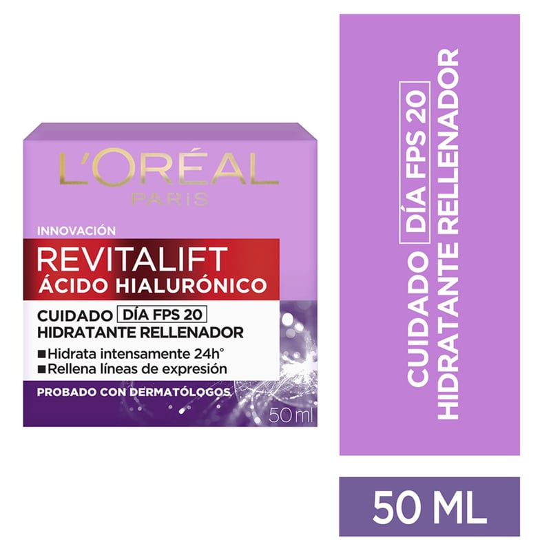 LOREAL PARIS - Hidratante facial Acido Hialuronico Loreal Paris para Todo tipo de piel 50 ml 