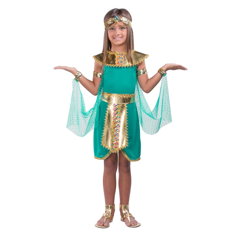 Disfraz De Cleopatra Para Niñas – Vestido De Reina Egipcia Con Capa, Cinturón Y Joyas, Para Halloween Y Carnaval