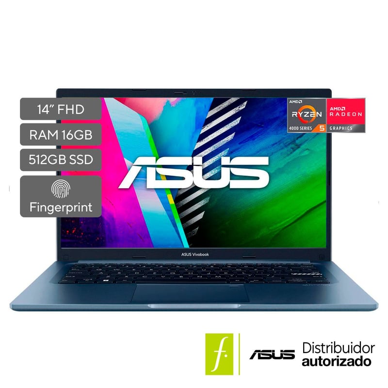 ASUS - Portátil Asus Vivobook 14 | AMD Ryzen 5 | 16GB RAM | 512GB SSD Almacentamiento | Windows 11 | 14 pulgadas | M1402IA | Computador Portátil