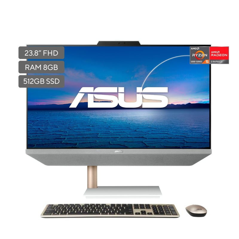 ASUS - All in one Asus AMD RYZEN R5 8GB 512GB Windows 11 Home 23.8 pulgadas Zen AiO 24 M5401WUAK