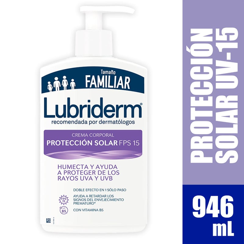  - Crema Hidratante Corporal Lubriderm UV-15 Protección Solar x 946 ml
