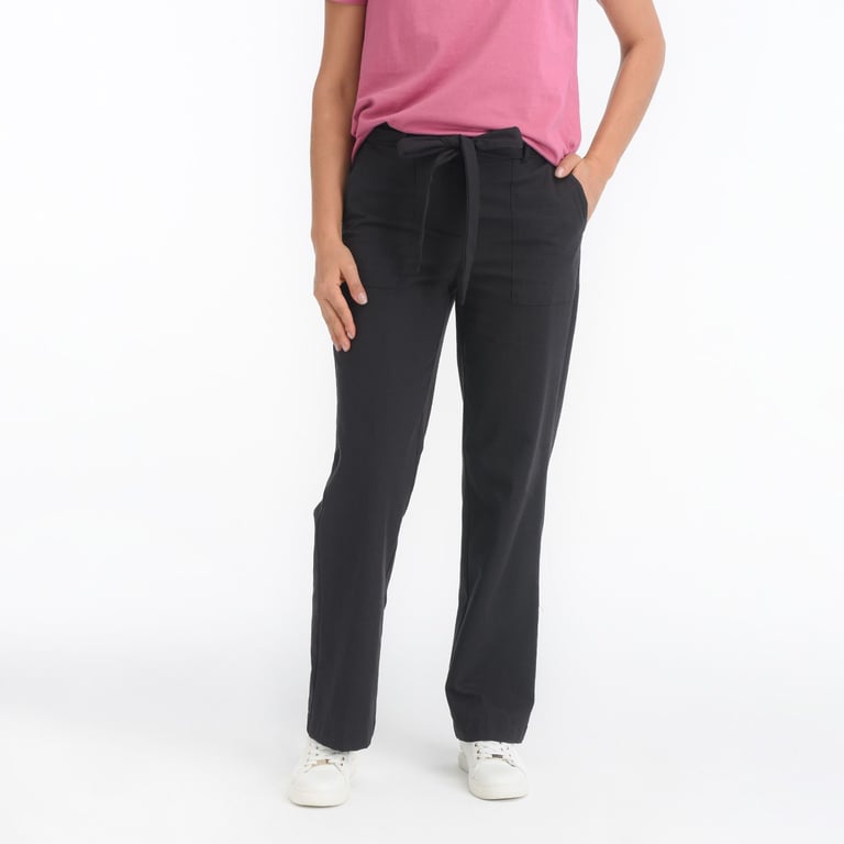 Pantalón Recto Stehmann Para Mujer - Cintura Elástica, Pierna Recta, Entrepierna 74 Cm, Diseño Con Muñecas