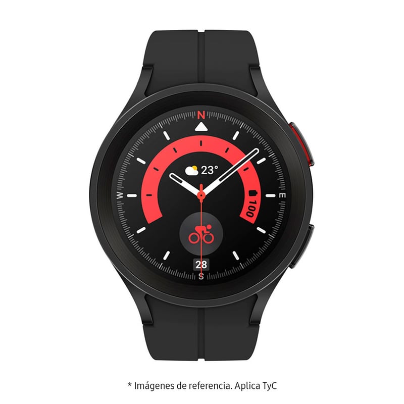 SAMSUNG - Smart watch Samsung Galaxy Watch 5 Pro 46 mm Reloj inteligente hombre y mujer. Restreo de ruta con GPS. Seguimiento actividad y estado físico,  +90 modos de ejercicios, ritmo cardíaco y sueño
