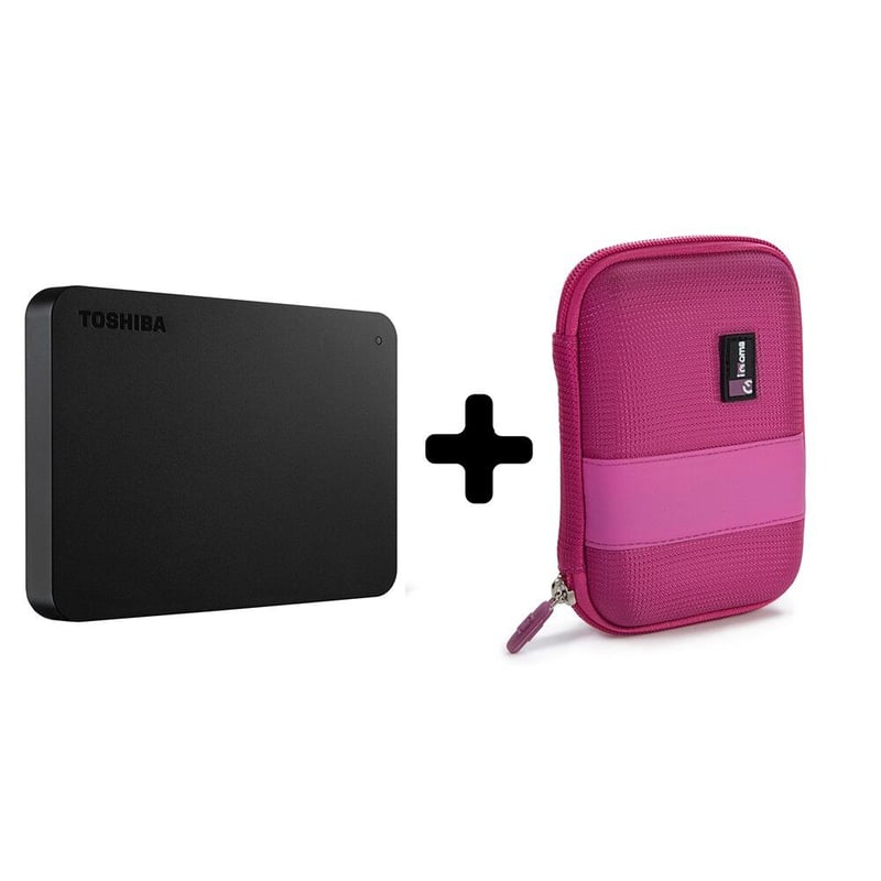 TOSHIBA - Disco duro toshiba 2tb usb 3.0 + estuche rosado