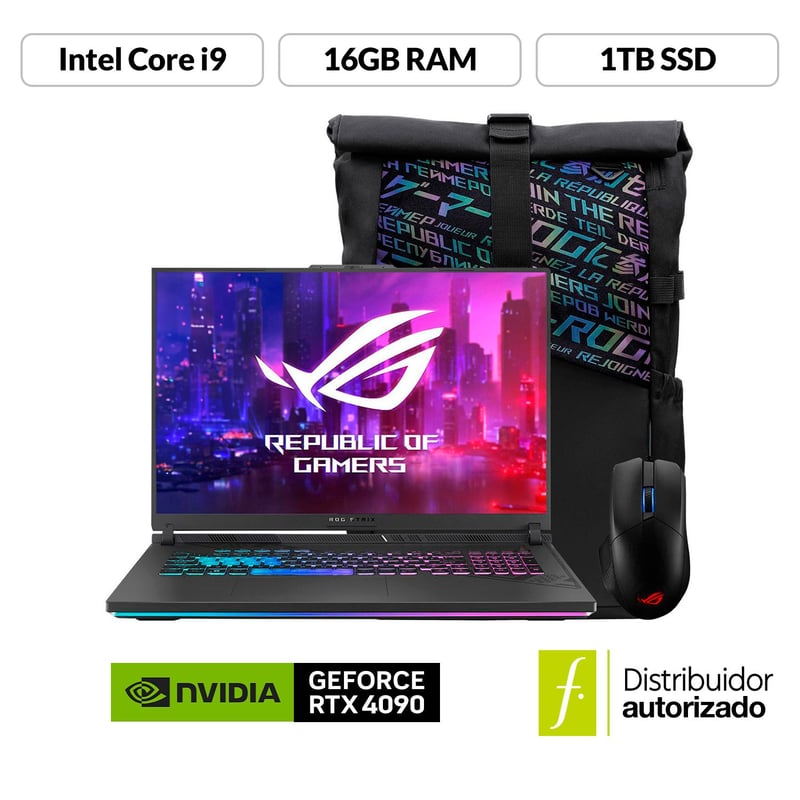 ASUS - Portátil Gamer ROG Strix G18 | GeForce RTX 4080 |  Intel Core i9 | 16GB de RAM | 1TB SSD de Almacenamiento | Windows 11 | 18 pulgadas |  Asus G814JZ-N6012W | Computador Portátil  + Game Pass