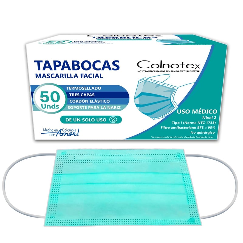 Colnotex - Tapabocas 3 Capas Nivel 2 - 50 U