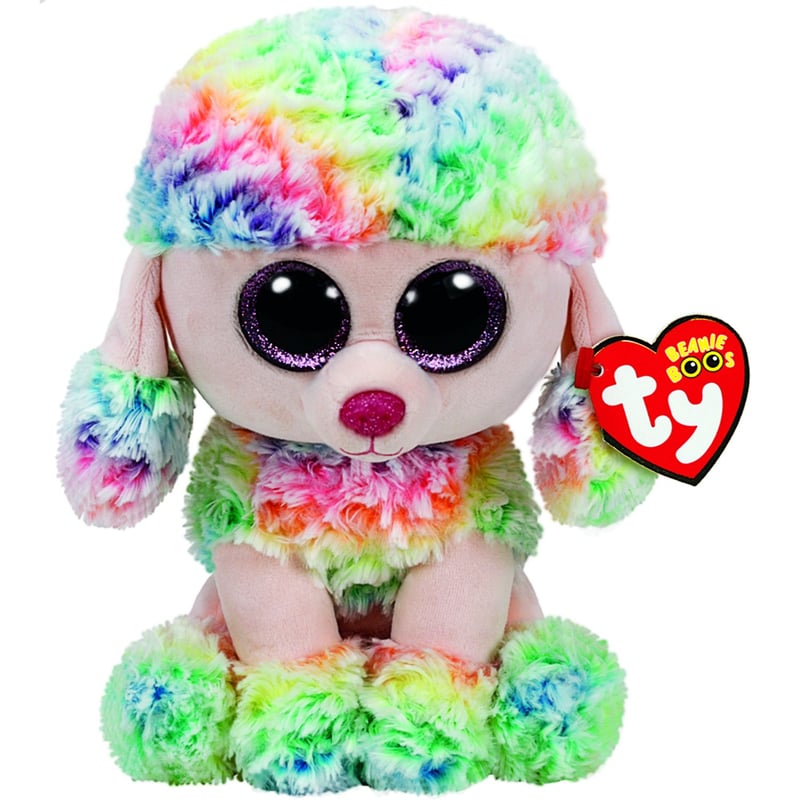 TY - Beanie Boos Rainbow Perro Poodle Multicolor Mediano