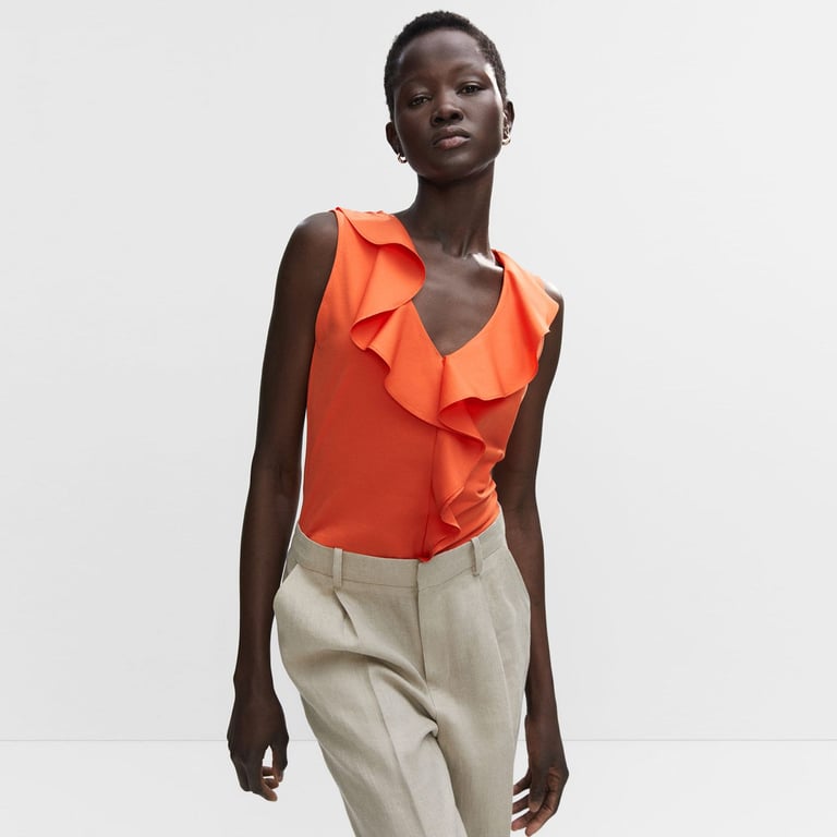 Top para Mujer con Boleros Sin mangas de Algodón MANGO