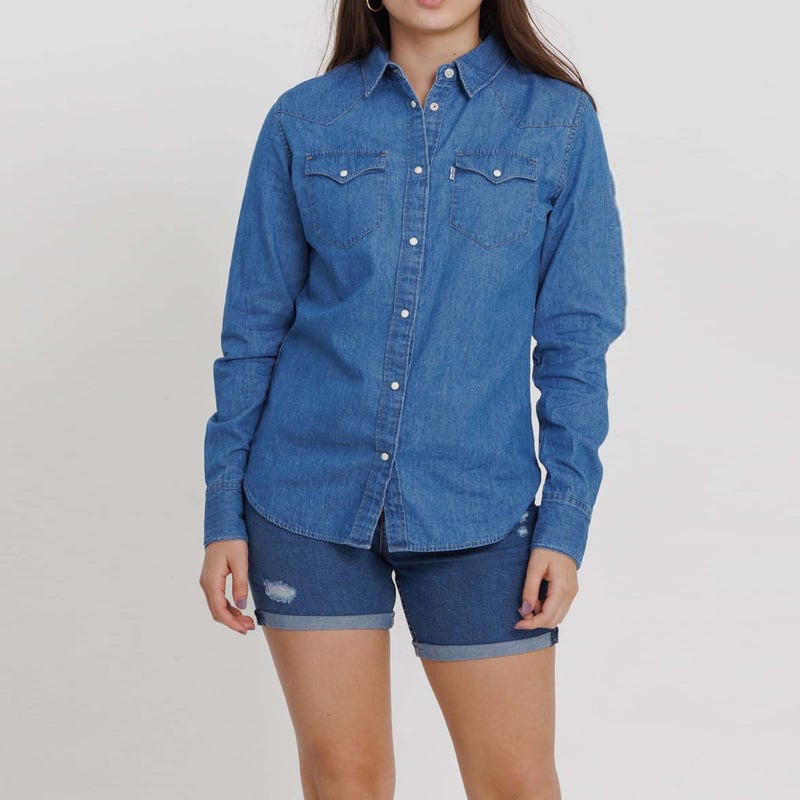 Camisa de jean para Mujer de Algodon Manga larga Levis