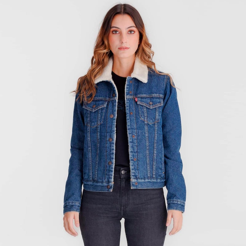 Chaqueta de jean Ovejera para Mujer de AlgodonCon broche Levis